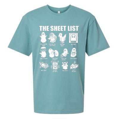 Boo Sheet Halloween The Sheet List Sueded Cloud Jersey T-Shirt