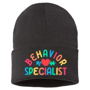 Behavior Specialist Heart Behavioral Specialist Sustainable Knit Beanie