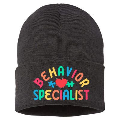 Behavior Specialist Heart Behavioral Specialist Sustainable Knit Beanie