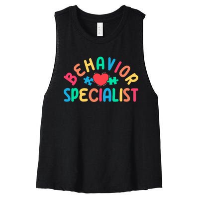 Behavior Specialist Heart Behavioral Specialist Women's Racerback Cropped Tank