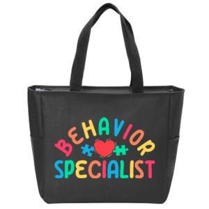 Behavior Specialist Heart Behavioral Specialist Zip Tote Bag