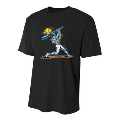 Baseball Skeleton Halloween Spooky Baseball Halloween Design Youth Performance Sprint T-Shirt