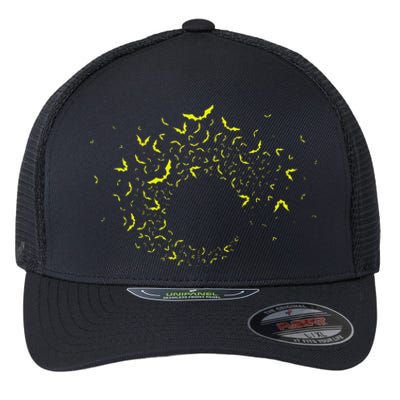 Bat Swarm Halloween Spooky Night Design Flexfit Unipanel Trucker Cap