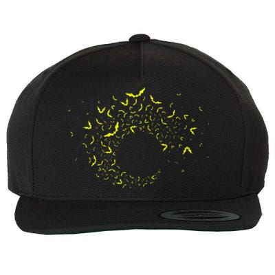 Bat Swarm Halloween Spooky Night Design Wool Snapback Cap