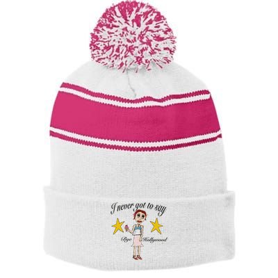 Byehollywood Shop I Never Got To Say Bye Hollywood Stripe Pom Pom Beanie