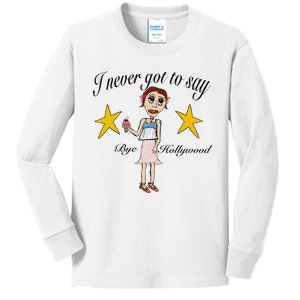 Byehollywood Shop I Never Got To Say Bye Hollywood Kids Long Sleeve Shirt