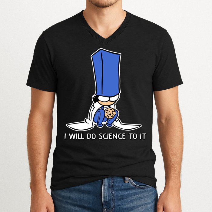 Biscuit Science I Will Do Science To It V-Neck T-Shirt