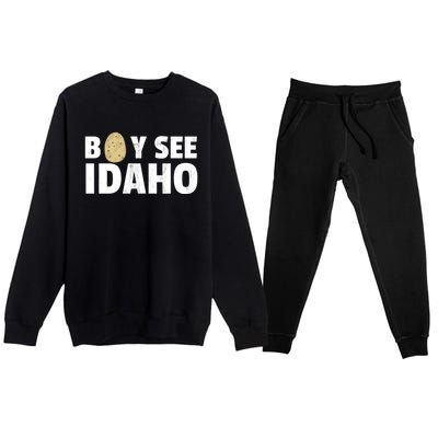 Boy See Idaho Design Boise Idaho Graphic Idaho Home Print Premium Crewneck Sweatsuit Set