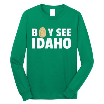 Boy See Idaho Design Boise Idaho Graphic Idaho Home Print Long Sleeve Shirt