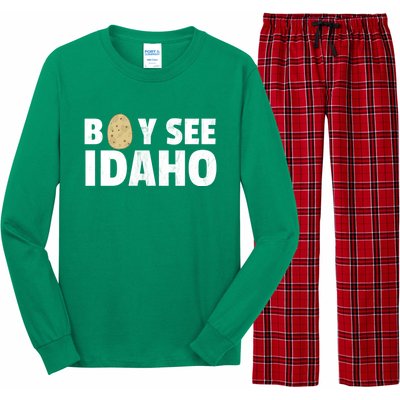 Boy See Idaho Design Boise Idaho Graphic Idaho Home Print Long Sleeve Pajama Set