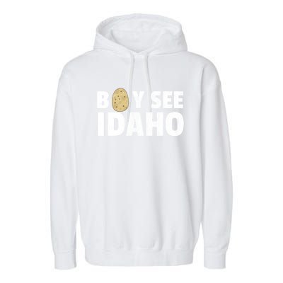 Boy See Idaho Design Boise Idaho Graphic Idaho Home Print Garment-Dyed Fleece Hoodie