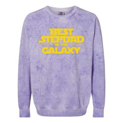 Best Stepdad In The Galaxy Stepfather Bonus Dad Fatherhood Colorblast Crewneck Sweatshirt