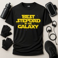 Best Stepdad In The Galaxy Stepfather Bonus Dad Fatherhood Cooling Performance Crew T-Shirt