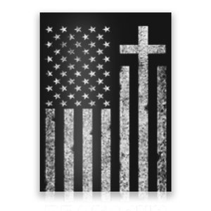 Be Strong Inspirational Christian American Flag Poster