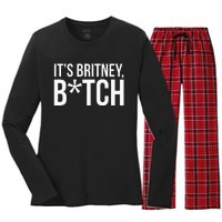 B.R.I.T.N.Ey S.P.E.A.R.S Its Britney Women's Long Sleeve Flannel Pajama Set 