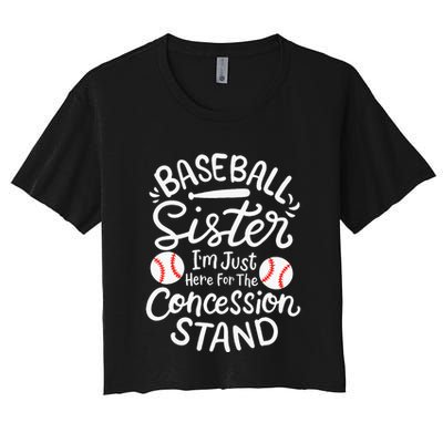 Baseball Sister IM Just Here For Concession Stand Crop Top
