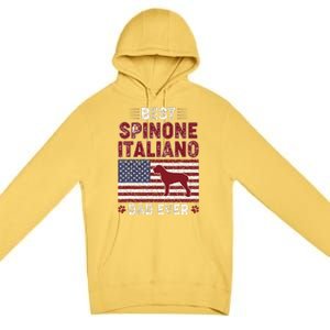 Best Spinone Italiano Dad Ever American Flag Dog Dad Premium Pullover Hoodie