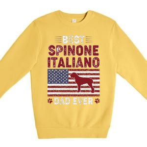 Best Spinone Italiano Dad Ever American Flag Dog Dad Premium Crewneck Sweatshirt