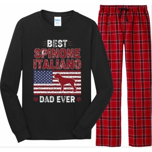 Best Spinone Italiano Dad Ever American Flag Dog Dad Long Sleeve Pajama Set