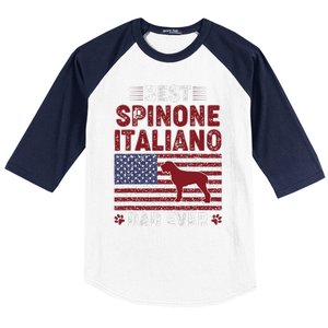 Best Spinone Italiano Dad Ever American Flag Dog Dad Baseball Sleeve Shirt