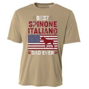 Best Spinone Italiano Dad Ever American Flag Dog Dad Cooling Performance Crew T-Shirt