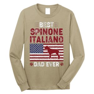 Best Spinone Italiano Dad Ever American Flag Dog Dad Long Sleeve Shirt