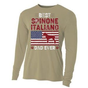 Best Spinone Italiano Dad Ever American Flag Dog Dad Cooling Performance Long Sleeve Crew