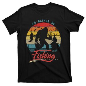 Bigfoot Sasquatch ID Rather Be Fishing T-Shirt