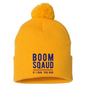 Boom Squad If I Run You Run Funny 4th Of July Pom Pom 12in Knit Beanie