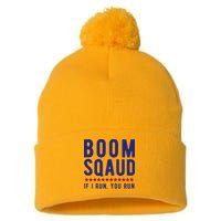 Boom Squad If I Run You Run Funny 4th Of July Pom Pom 12in Knit Beanie