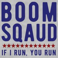 Boom Squad If I Run You Run Funny 4th Of July Ladies PosiCharge Tri-Blend Wicking Tank