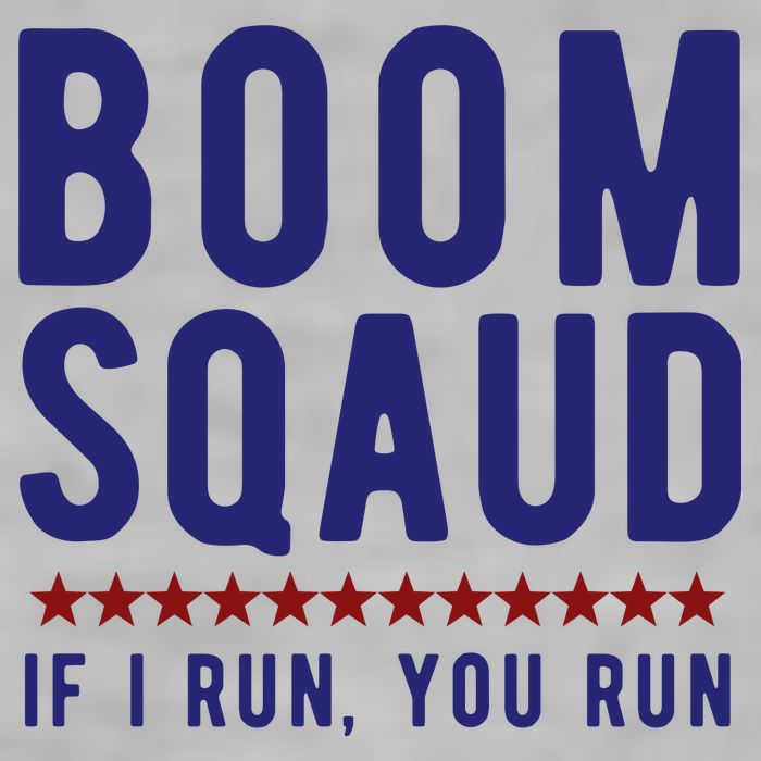 Boom Squad If I Run You Run Funny 4th Of July Ladies PosiCharge Tri-Blend Wicking Tank