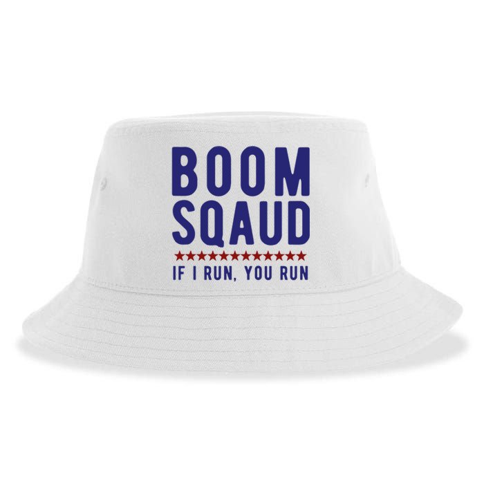 Boom Squad If I Run You Run Funny 4th Of July Sustainable Bucket Hat