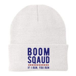 Boom Squad If I Run You Run Funny 4th Of July Knit Cap Winter Beanie