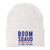 Boom Squad If I Run You Run Funny 4th Of July Beanie