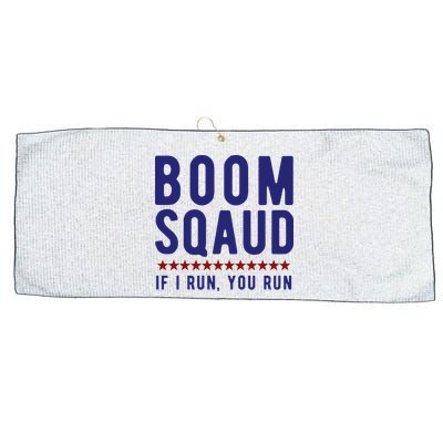 Boom Squad If I Run You Run Funny 4th Of July Large Microfiber Waffle Golf Towel