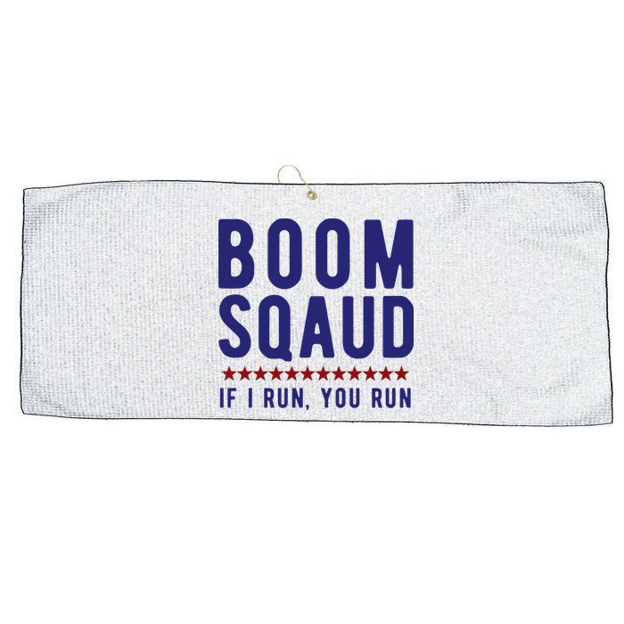 Boom Squad If I Run You Run Funny 4th Of July Large Microfiber Waffle Golf Towel