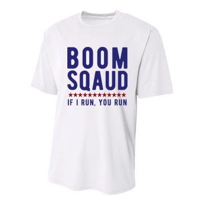 Boom Squad If I Run You Run Funny 4th Of July Youth Performance Sprint T-Shirt