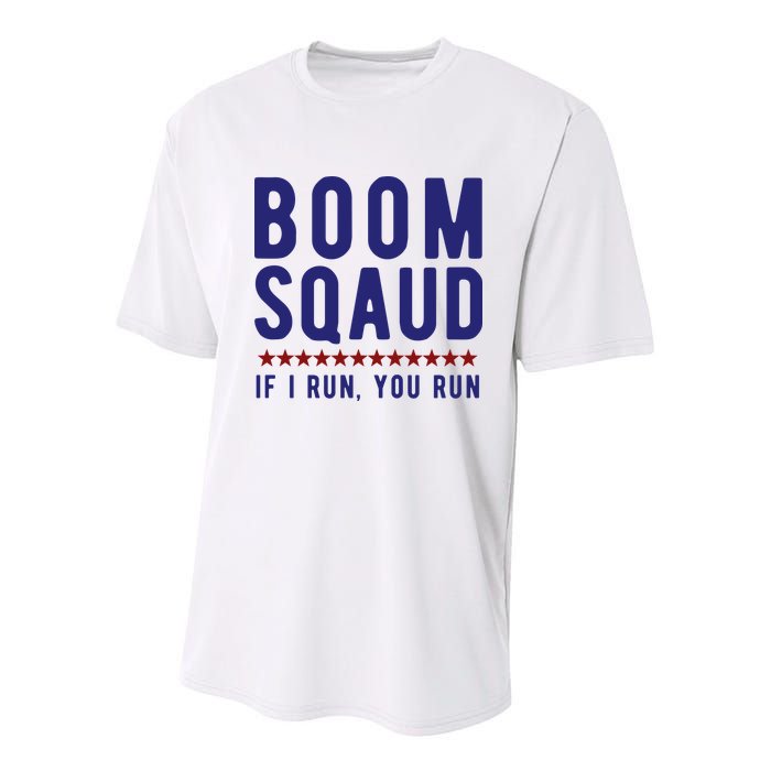 Boom Squad If I Run You Run Funny 4th Of July Youth Performance Sprint T-Shirt