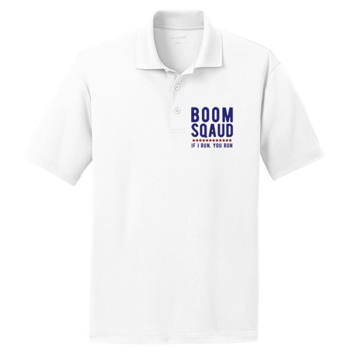 Boom Squad If I Run You Run Funny 4th Of July PosiCharge RacerMesh Polo