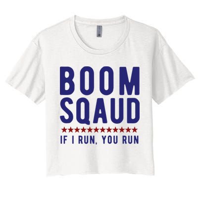 Boom Squad If I Run You Run Funny 4th Of July Crop Top