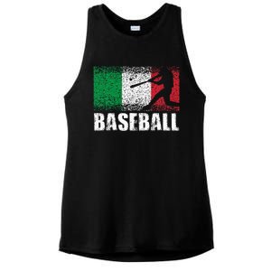 Baseball Sports Italy Flag Italian Baseball Ladies PosiCharge Tri-Blend Wicking Tank