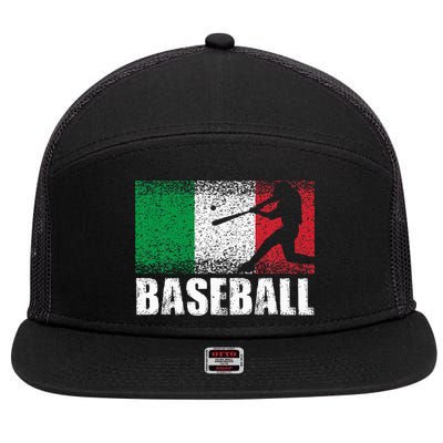 Baseball Sports Italy Flag Italian Baseball 7 Panel Mesh Trucker Snapback Hat