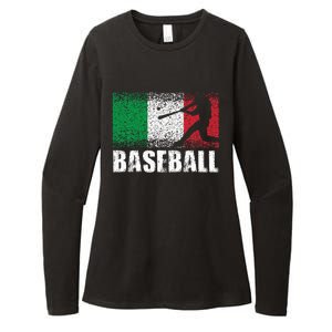 Baseball Sports Italy Flag Italian Baseball Womens CVC Long Sleeve Shirt