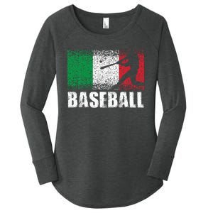 Baseball Sports Italy Flag Italian Baseball Women's Perfect Tri Tunic Long Sleeve Shirt