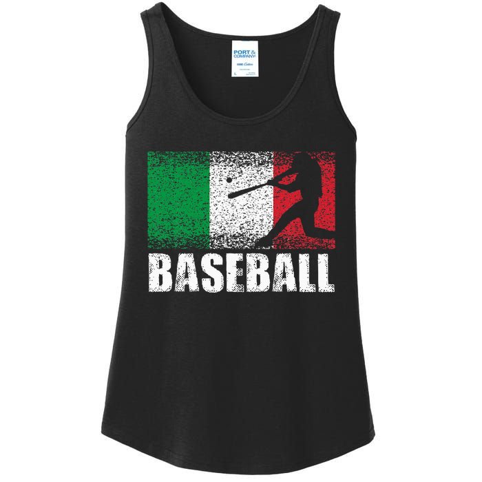 Baseball Sports Italy Flag Italian Baseball Ladies Essential Tank