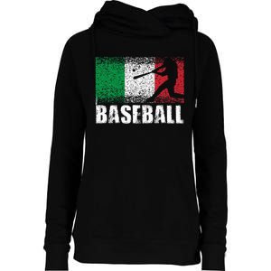 Baseball Sports Italy Flag Italian Baseball Womens Funnel Neck Pullover Hood