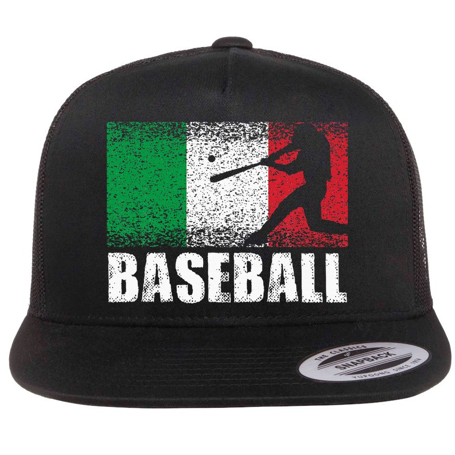 Baseball Sports Italy Flag Italian Baseball Flat Bill Trucker Hat