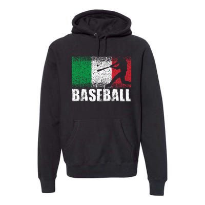 Baseball Sports Italy Flag Italian Baseball Premium Hoodie