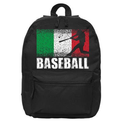 Baseball Sports Italy Flag Italian Baseball 16 in Basic Backpack